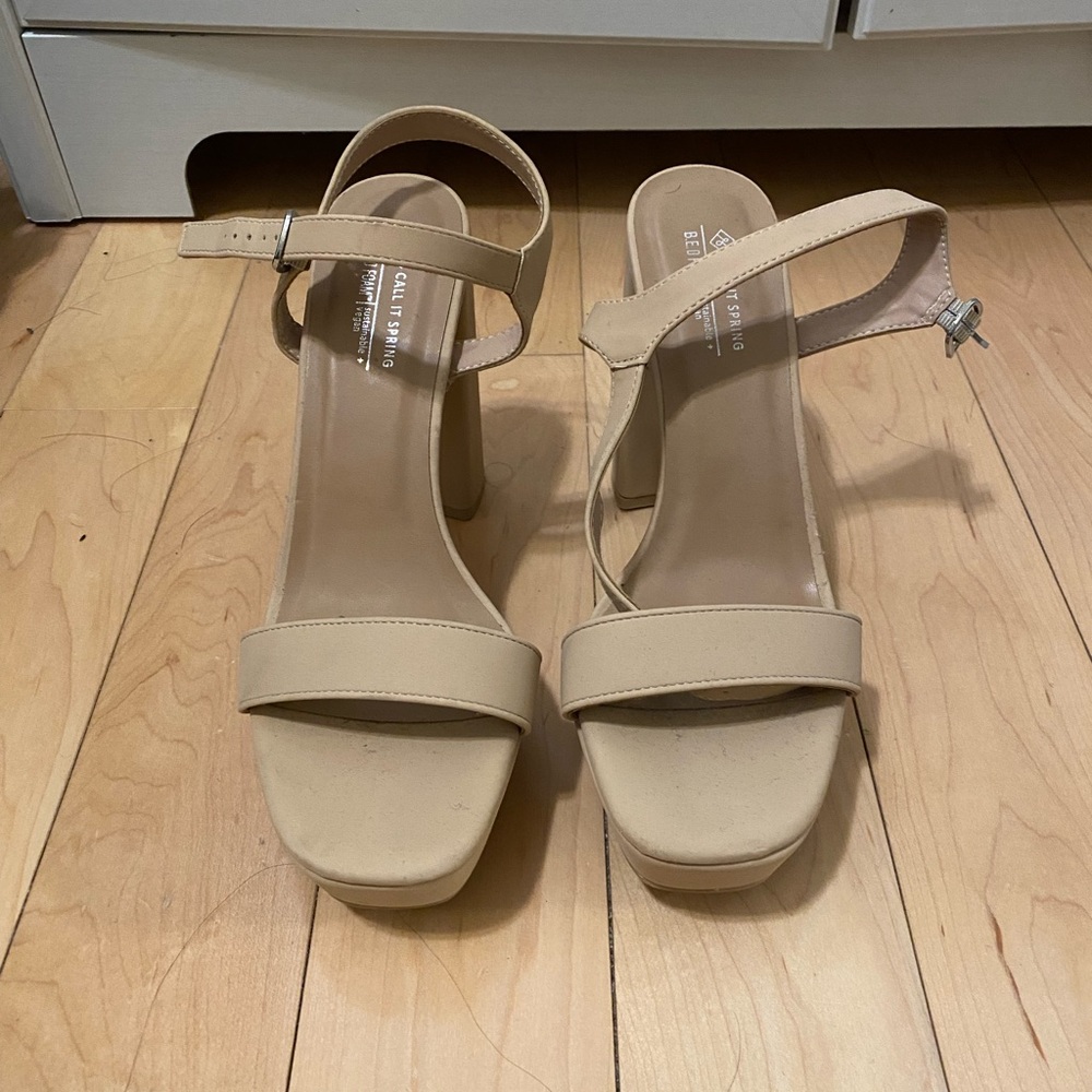 Call it Spring Nude Platform Heels - Picture 2 of 3